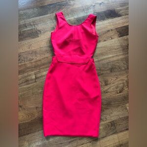 Elizabeth and James open-back red dress